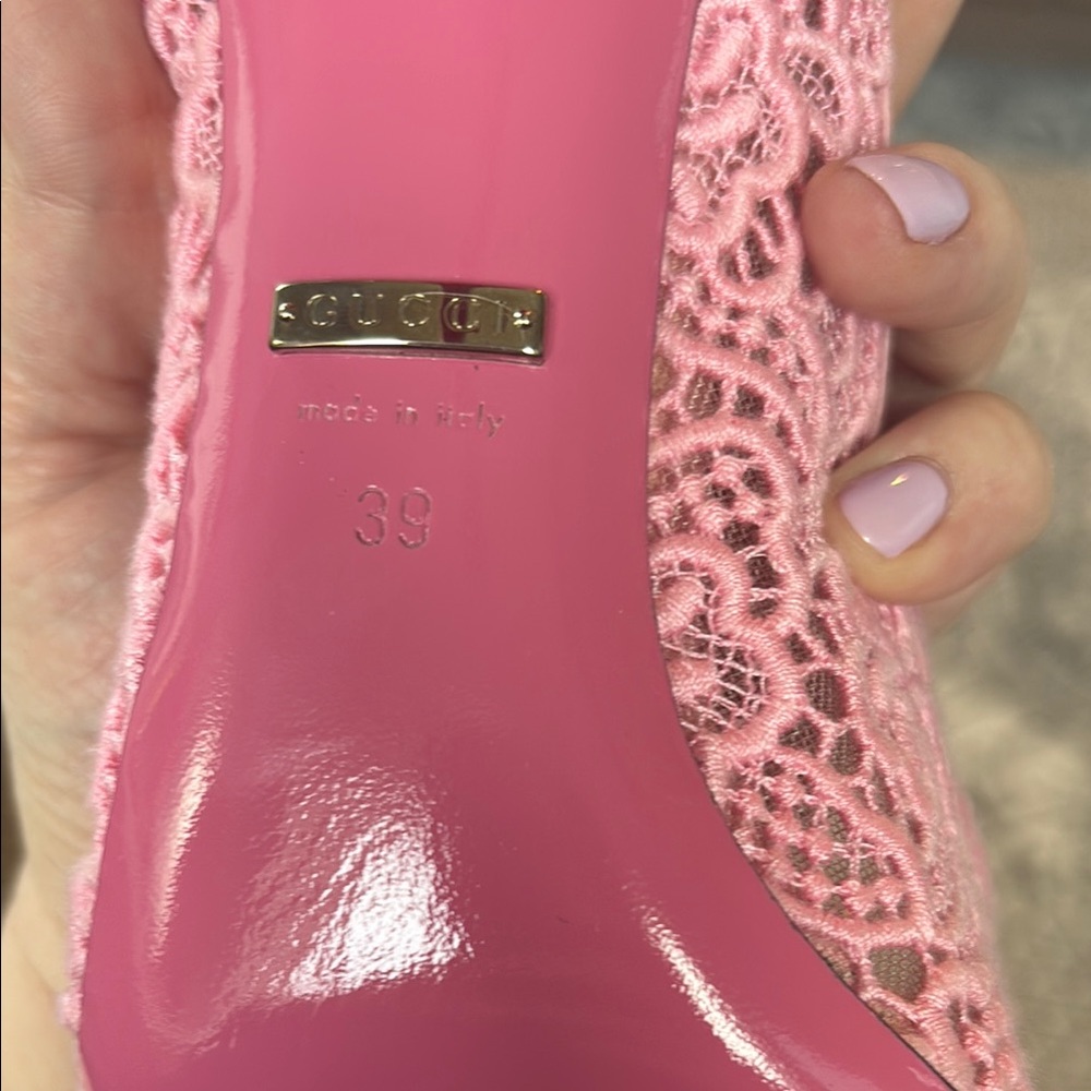 Pink Lace Women Shoes - Picture 2 of 6